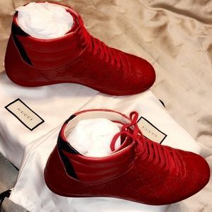 Gucci Men's High-Top Leather Sneakers